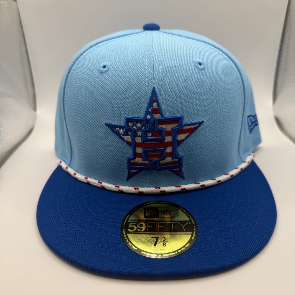 New Era 59FIFTY Houston Astros July 4th Stars Stripes Hat Light Blue 7 3/8